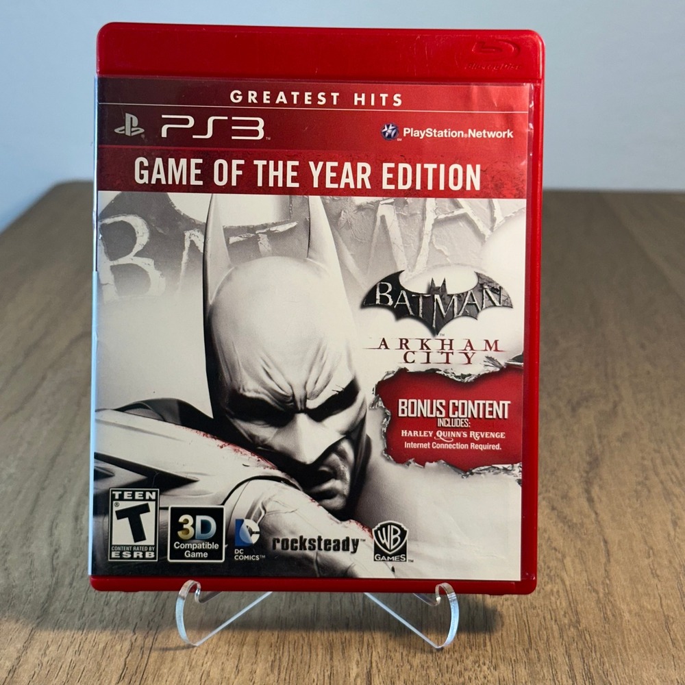 Warner Bros Batman Arkham City GOTY PS3 Red Case Good Greatest Hits 3D Content